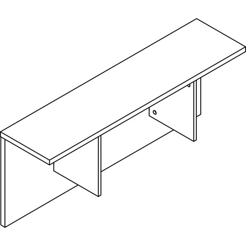 Lorell Prominence 2.0 Reception Desk Counter - 47.3" x 11.9"12" , 1" Table Top, 0.1" Edge - Band Edge - Material: Particleboard, Thermofused Laminate (TFL) - Finish: Gray Elm, Thermofused Melamine (TFM), Thermofused Laminate (TFL)