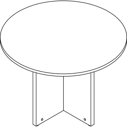 Lorell Prominence 2.0 Round Laminate Conference Table - 29" x 42" , 1" Top, 0.1" Edge - Material: Particleboard - Finish: Gray