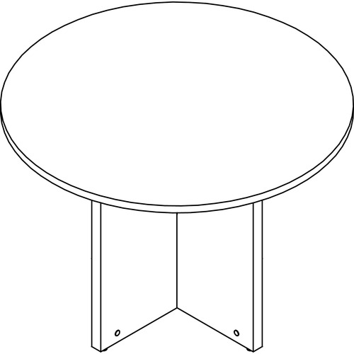 Lorell Prominence 2.0 Round Laminate Conference Table - 1" , 0.1" x 29" x 42" Top, Edge - Material: Particleboard - Finish: Gray