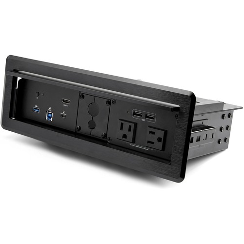 StarTech.com Conference Room Docking Station w/ Power; Table Connectivity A/V Box, Universal Laptop Dock, 60W PD, AC Outlets, USB Charging - In-desk/table universal docking station w/ auto host switching for USB-C/TB3 or USB-A laptops - 4x USB 3.0 5Gbps H