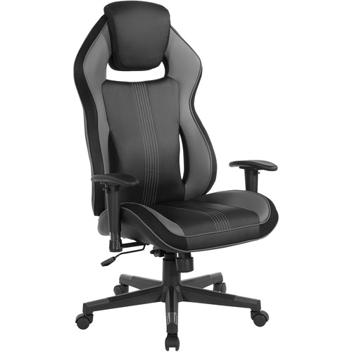 Office Star Boa II Gaming Chair High Back Grey - For Gaming - Polyurethane, Polyester - Gray