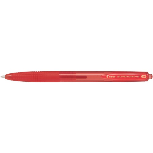 Pilot Super Grip G Ballpoint Pen - Medium Pen Point - Refillable - Retractable - Red Oil Based Ink - Transparent Barrel - 12 / Box