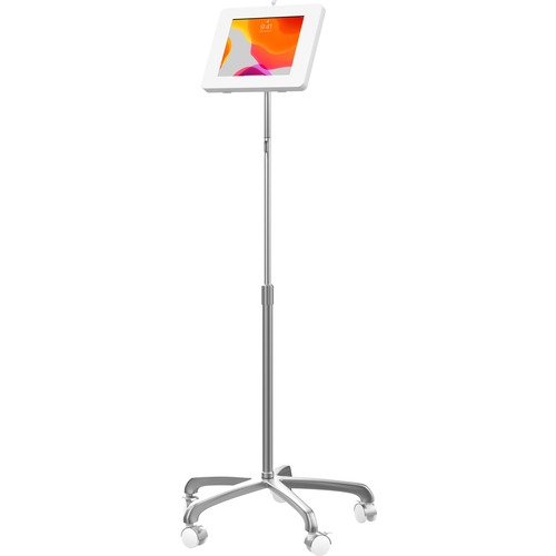 CTA Digital Mobile Stand & Universal Security Enclosure for iPad Gen 7-10 & More - Up to 11" Screen Support - 25" (635 mm) Width x 25" (635 mm) Depth - Floor - White