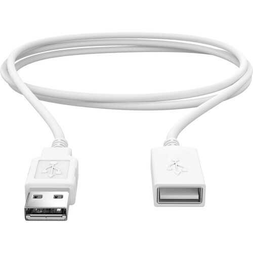 CTA Digital 6-Foot Male to Female USB 2.0 Cable (White) - 6 ft USB Data Transfer Cable for MAC, PC - First End: 1 x USB 2.0 Type A - Male - Second End: 1 x USB 2.0 Type A - Female - Extension Cable - Shielding - White - 1