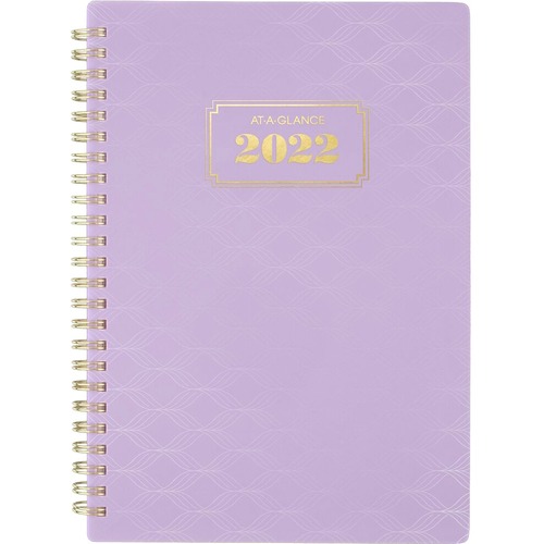 At-A-Glance Badge Wave 2022 Weekly Monthly Planner, Small, 5 1/2" x 8 1/2"Wave 2022 Weekly Monthly Planner, Small, 5 1/2" x 8 1/2" - Small Size - Julian Dates - Weekly, Monthly - 13 Month - January 2022 - January 2023 - 1 Week, 1 Month Double Page Layout 