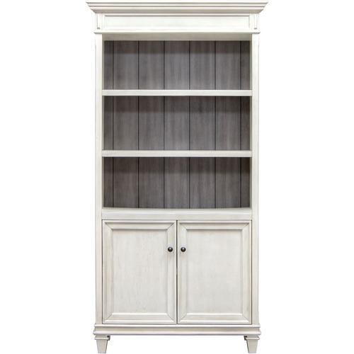 Martin Hartford Bookcase with Lower Doors - 40" x 14"78" - 2 Door(s) - 5 Shelve(s) - 3 Adjustable Shelf(ves) - Material: Natural Wood - Finish: Vintage Linen
