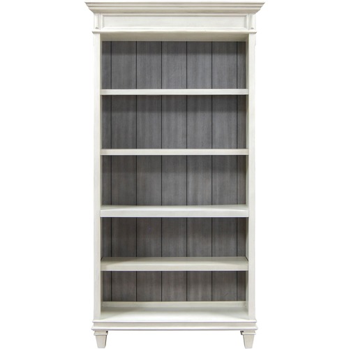 Martin Hartford Open Bookcase - 40" x 14"78" - 5 Shelve(s) - 3 Adjustable Shelf(ves) - Material: Natural Wood, Wire Mesh - Finish: Vintage Linen