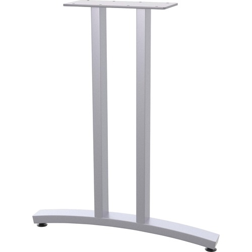 Special-T Structure Series T-Leg Table Base - Powder Coated T-shaped, Metallic Silver Base - 2 Legs - 150 lb Capacity - Assembly Required - 1 / Set