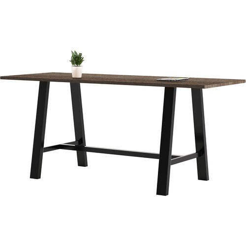 KFI Midtown Base Cafe Table - 36" Table Top Width x 84" Table Top Depth - Assembly Required - Teak - Solid Wood Top Material - 1 Each