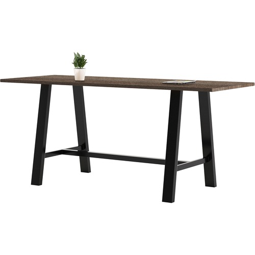KFI Midtown Base Cafe Table - 36" Table Top Width x 96" Table Top Depth - Assembly Required - Teak - Solid Wood Top Material - 1 Each