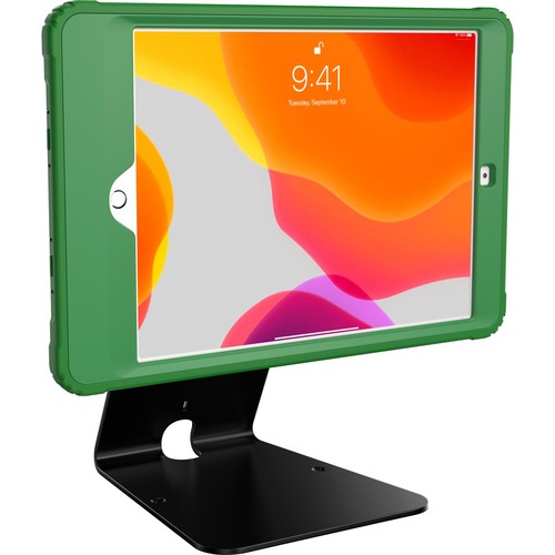CTA Digital Quick Release Table Kiosk with Wireless Inductive Charging Case (Green) - Up to 10.5" Screen Support - Metal, Rubber - Green