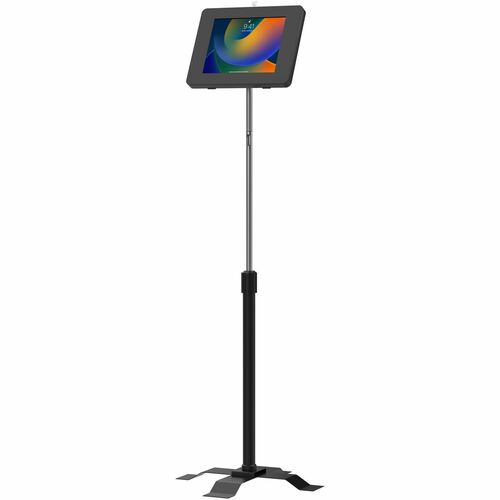 CTA Digital Compact Floor Stand with Universal Security Enclosure (Black) - Up to 10.2" Screen Support - 56.30" (1430.02 mm) Height x 17.50" (444.50 mm) Width x 17.50" (444.50 mm) Depth - Floor Stand - Metal - Black