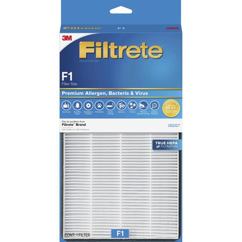 Filtrete Air Filter - HEPA - For Air Purifier - Remove Allergens, Remove Bacteria, Remove Virus - ParticlesF1 Filter Grade - 12" Height x 6.7" Width - Polypropylene