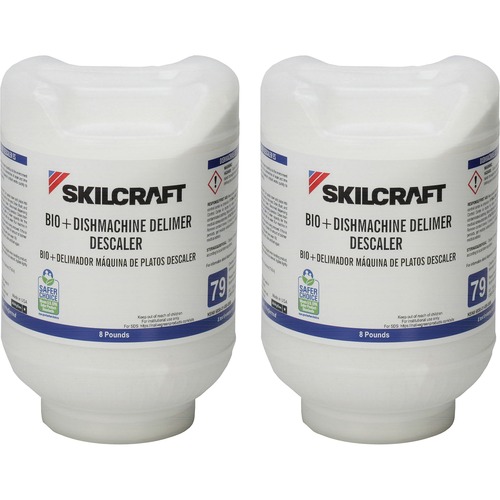 SKILCRAFT® Delimer/Descaler - 128 oz (8 lb) - Chemical-free - White Bottle - 2 / Box