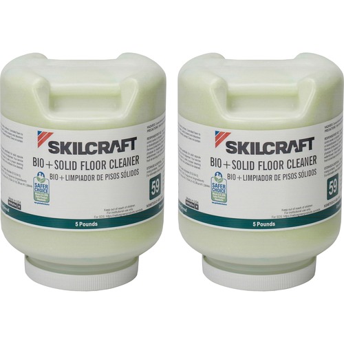 SKILCRAFT® Environmentally Safe Floor Cleaner - Concentrate - 80 oz (5 lb) - Green - 2 / Box