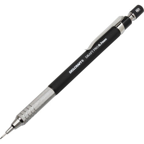 SKILCRAFT® Mechanical Drafting Pencil - 0.7 mm Lead - Medium Point - Refillable - Black Barrel - 3 / Pack