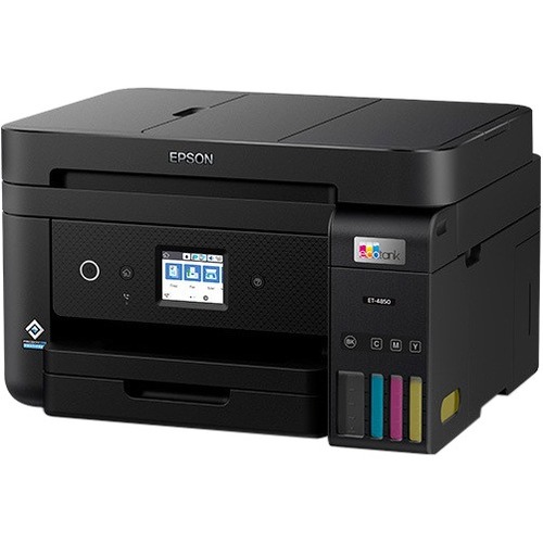 Epson EcoTank ET-4850 Inkjet Multifunction Printer-Color-Black-Copier/Fax/Scanner-4800x1200 dpi Print-Automatic Duplex Print-5000 Pages-250 sheets Input-Color Flatbed Scanner-2400 dpi Optical Scan-Color Fax-Wireless LAN-Epson Smart Panel App - Copier/Fax/