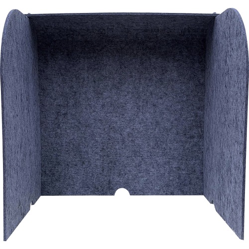 Ghent Acoustic Desktop Surround - 3 Panels - 24" Width x 24" Height x 18" Depth - Polyethylene Terephthalate (PET) Felt - Silver - 1 Each