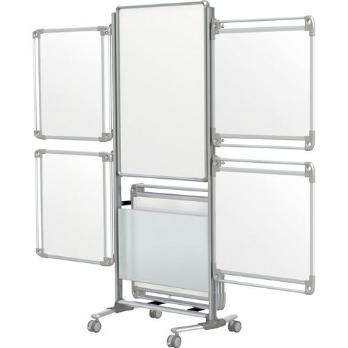 Ghent Nexus Easel+ - 26" (2.2 ft) Width x 39" (3.3 ft) Height - White Porcelain Surface - Frosted Acrylic Frame - Magnetic - Eraser Included - 1 Each