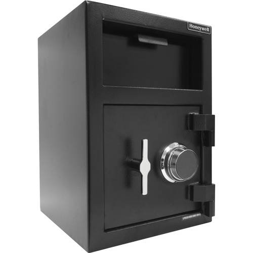 Honeywell 5911 Steel Depository Security Safe (1.06 cu ft.) - 1.06 ft³ - Combination Lock - 3 Live-locking Bolt(s) - Spy Proof, Scratch Resistant - for Mail Box - Internal Size 11.80" x 13.80" x 11.20" - Overall Size 20.2" x 14" x 15.2" - Black - Steel, S