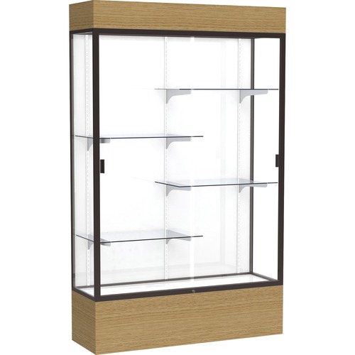 Waddell Reliant Display Cabinet - 48" x 16" x 80" - 4 x Shelf(ves) - Sliding Door(s) - Durable, Adjustable Shelf, Lockable, LED Light - TAA Compliant