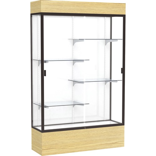 Waddell Reliant Display Cabinet - 48" x 16" x 80" - 4 x Shelf(ves) - Sliding Door(s) - Durable, Adjustable Shelf, Lockable, LED Light - TAA Compliant