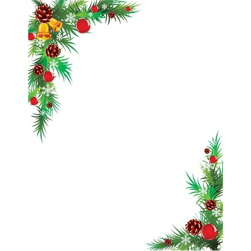 First Base 2020 Holiday Collection, Holiday Wreath, 8.5 x 11" , 24 lb, 25 sheets/pk - Letter - 8 1/2" x 11" - 24 lb Basis Weight - 25 / Pack ( - Ream per Case)FSC, Green Seal - Acid-free, Lignin-free, Printable