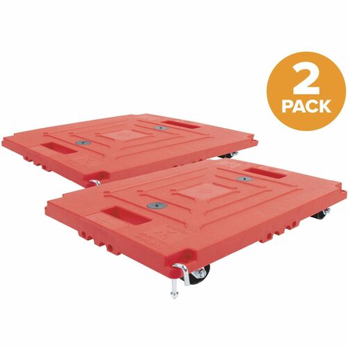 Bostitch Heavy-Duty Dolly - 250 lb Capacity - 4 Casters - Steel, Glass-filled Nylon - 18" Width x 12.75" Depth x 3.50" Height - Red - 2 / Carton