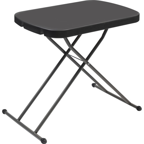 Iceberg IndestrucTable Small Space Personal Table - For - Table TopBlack Top - 25 lb Capacity - Height Adjustable - 20.80" to 26.60" Adjustment x 26.60" Table Top Width x 17.80" Table Top Depth - 26.60" Height - High-density Polyethylene (HDPE), Resin Top
