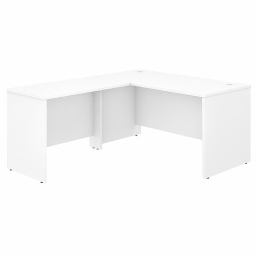 Bush Business Furniture Studio C White Laminate Desking - 60" x 30" Desk, 42" x 24" Return - Finish: White, Thermofused Laminate (TFL)