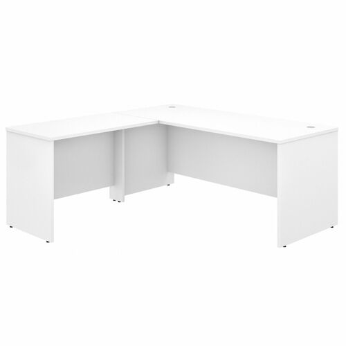 Bush Business Furniture Studio C Platinum Laminate Desking - 72" x 30" Desk, 42" x 24" Return - Finish: White, Thermofused Laminate (TFL)