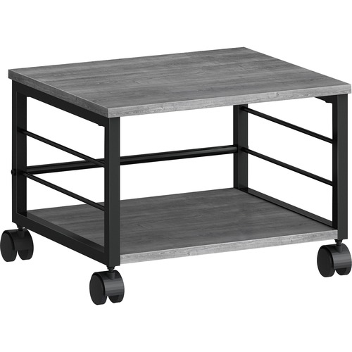 Lorell Underdesk Mobile Machine Stand - 150 lb Load Capacity - 13.20" Height x 18.70" Width x 15.70" Depth - Desk - Powder Coated - Metal, Laminate, Polyvinyl Chloride (PVC) - Charcoal, Black