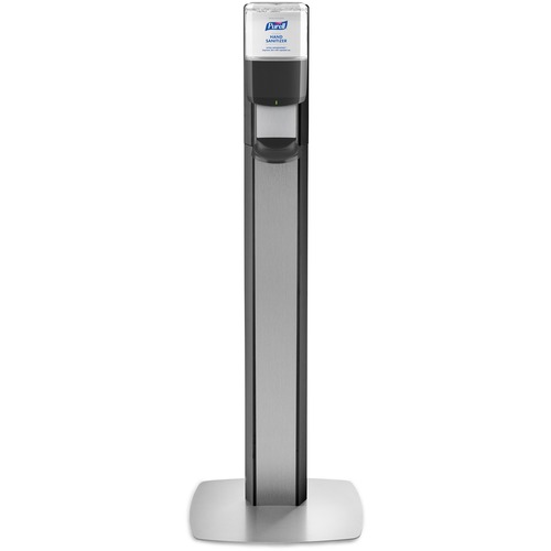 PURELL® MESSENGER ES6 Silver Panel Floor Stand with Dispenser - Floor Stand - Graphite, Silver