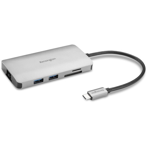 Kensington UH1400P USB-C 8-in-1 Driverless Mobile Hub - for Notebook/Tablet/Smartphone/Monitor - Memory Card Reader - SD, microSD - 85 W - USB Type C - 1 Displays Supported - 4K - 3840 x 2160 - 4 x USB Ports - 3 x USB Type-A Ports - USB Type-A - 1 x USB T