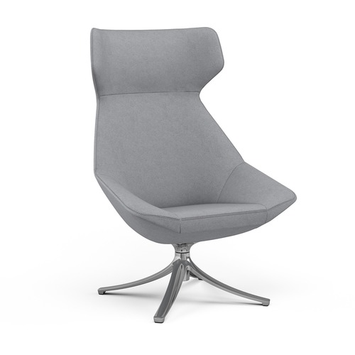 9 to 5 Seating Jax High-back Lounge Chair with Swivel Base - Dove Fabric Seat - Dove Fabric Back - High Back - Four-legged Base - 1 Each