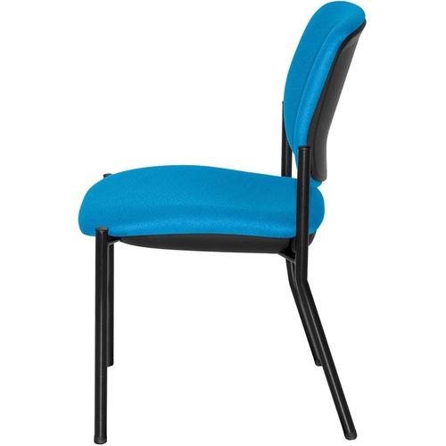 United Chair Brylee Guest Chair - Indigo Fabric Seat - Indigo Fabric Back - Black Polymer, Tubular Steel Frame - Four-legged Base - 2 / Carton