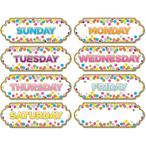 Ashley Magnetic Confetti Days Timesavers - 8 - Die-cut, Write on/Wipe off - 1 Each - Multicolor