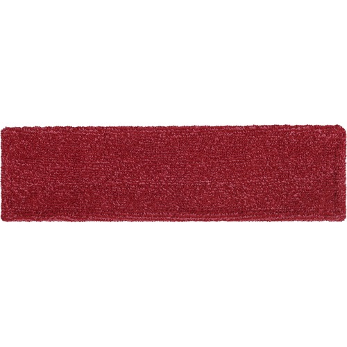 Rubbermaid Commercial Adaptable Flat Mop Microfiber Pad - 19.5" Length x 5.5" Depth - MicroFiber - Red - 12 / Carton