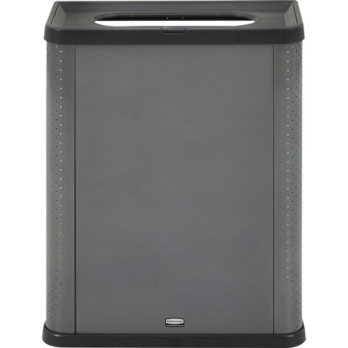 Rubbermaid Commercial Elevate Decorative Waste Can - 23 gal Capacity - Durable, Powder Coated, Smooth - 31.5" Height x 12.8" Width - Metal - Pearl Dark Gray - 1 Each