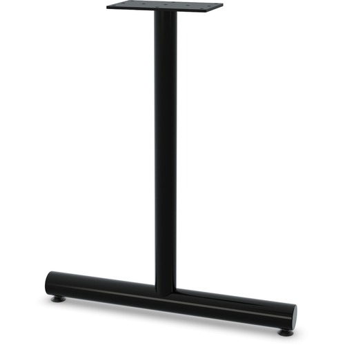 Lorell Tabletop T-Leg Base with Glides - 27.8" x 2" - Material: Tubular Steel - Finish: Black
