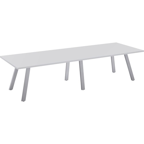 Special-T AIM XL Conference Table - Fashion Gray Rectangle Top - Powder Coated Dual Pitched Base - Modern Style - 108" Table Top Length x 42" Table Top Width - 29" Height - Assembly Required - High Pressure Laminate (HPL) Top Material - 1 Each