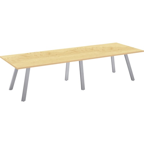 Special-T AIM XL Conference Table - Kensington Maple Rectangle Top - Powder Coated Dual Pitched Base - Modern Style - 108" Table Top Length x 42" Table Top Width - 29" Height - Assembly Required - High Pressure Laminate (HPL) Top Material - 1 Each