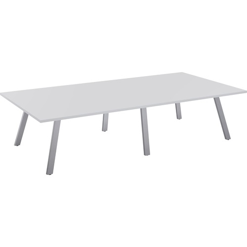 Special-T AIM XL Conference Table - Fashion Gray Rectangle Top - Powder Coated Dual Pitched Base - Modern Style - 108" Table Top Length x 60" Table Top Width - 29" Height - Assembly Required - High Pressure Laminate (HPL) Top Material - 1 Each