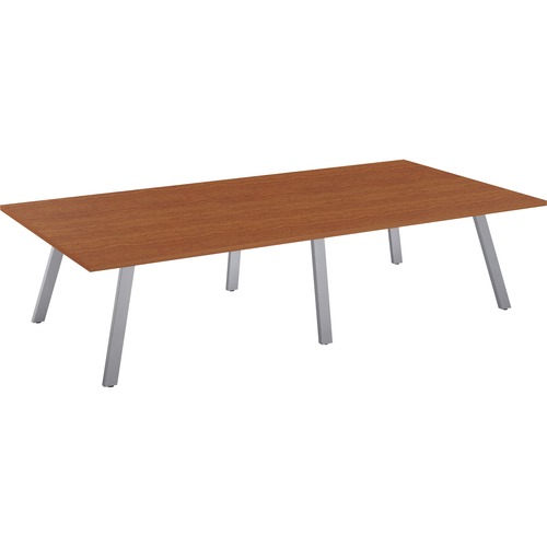 Special-T AIM XL Conference Table - Wild Cherry Rectangle Top - Powder Coated Dual Pitched Base - Modern Style - 108" Table Top Length x 60" Table Top Width - 29" Height - Assembly Required - High Pressure Laminate (HPL) Top Material - 1 Each