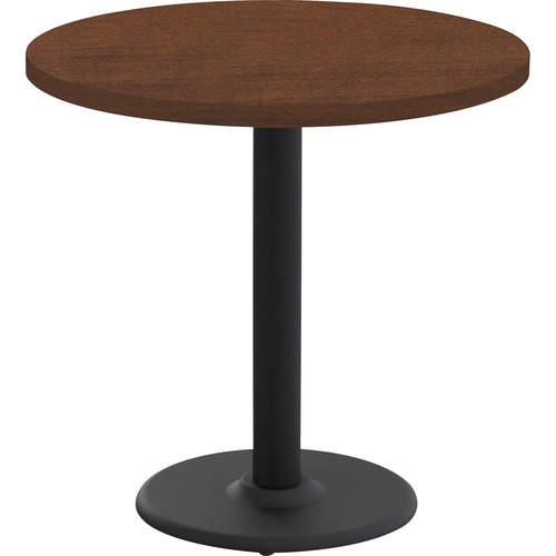 Special-T Cantina-2 Dining Table - Mahogany Round Top - Black, Powder Coated Base - 1 Legs x 36" Table Top Diameter - 29" Height - Assembly Required - Thermofused Laminate (TFL) Top Material - 1 Each