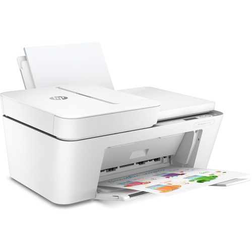 HP Deskjet 4155e Wireless Inkjet Multifunction Printer - Color - White - Copier/Mobile Fax/Printer/Scanner - 4800 x 1200 dpi Print - Manual Duplex Print - Up to 1000 Pages Monthly - 60 sheets Input - Color Flatbed Scanner - Monochrome Fax - Wireless LAN -