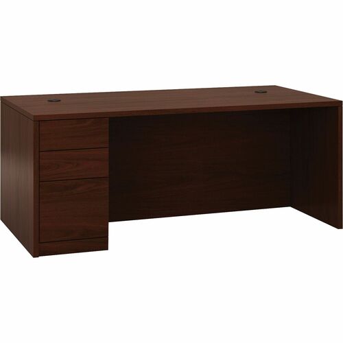 HON 10500 H105896L Pedestal Desk - 72" x 36"29.5" - 3 x Box, File Drawer(s)Left Side - Flat Edge - Finish: Mahogany