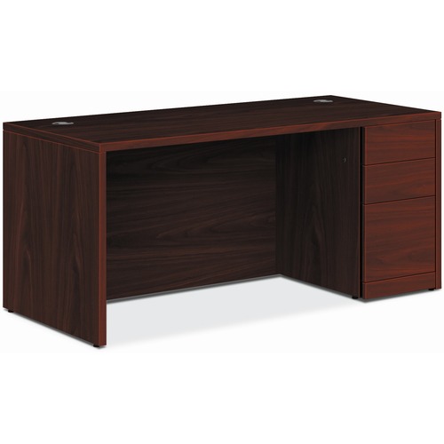 HON 10500 H105897R Pedestal Desk - 66" x 30"29.5" - 3 x Box, File Drawer(s)Right Side - Finish: Mahogany
