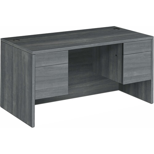 HON 10500 H10573 Pedestal Desk - 60" x 30"29.5" - 4 x Box, File Drawer(s) - Double Pedestal - Finish: Sterling Ash