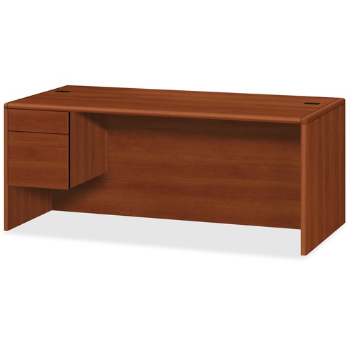 HON 10700 H10786L Pedestal Credenza - 29.5" Height x 72" Width x 36" Depth - 2 x Box, File Drawer(s)Left Side - Waterfall Edge - Finish: Cognac